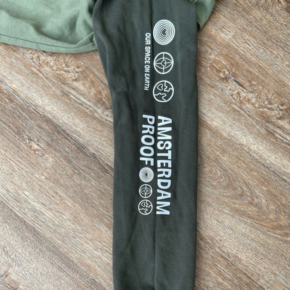 Scotch and soda Amsterdam hoodie Unisex M green 1/4 zip organic cotton - Picture 10 of 14